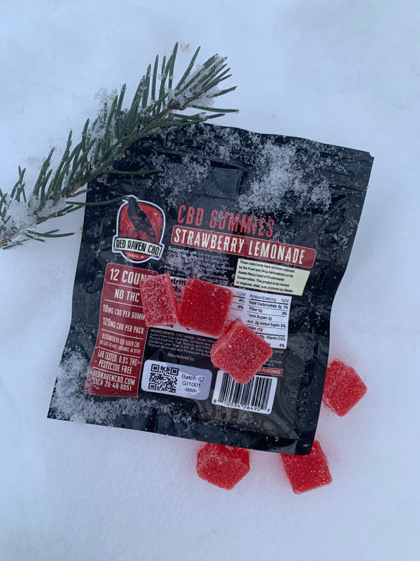 THC Free CBD Gummies, 10mg, Strawberry Lemonade